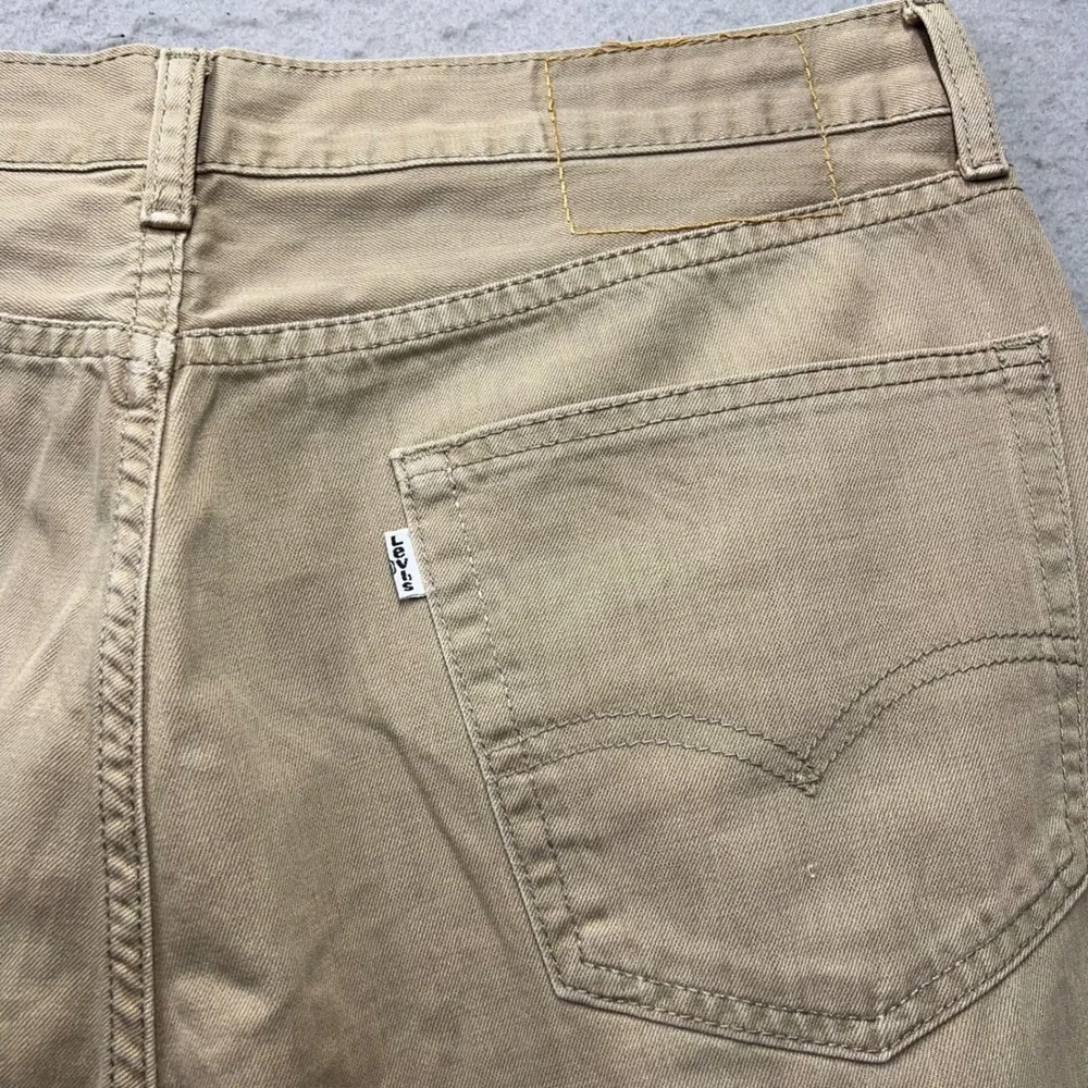 Levis 505 Regular Fit Jeans Mens 36x32 Khaki Tan Cotton Straight Leg 00505-0718